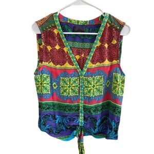 Hale Bob Multicolor Patterned Silk Blouse
Size Small